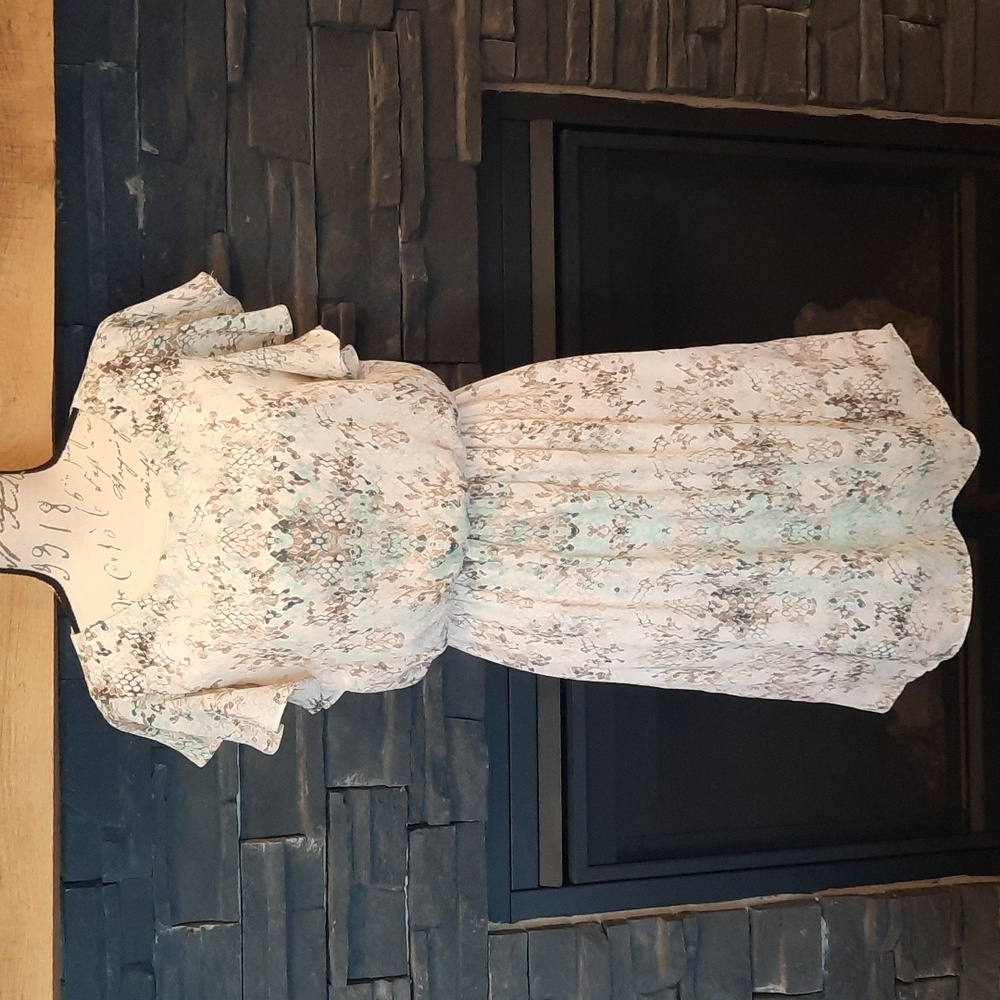 Apt 9 womens cream snakeskin pastel print flowy dress